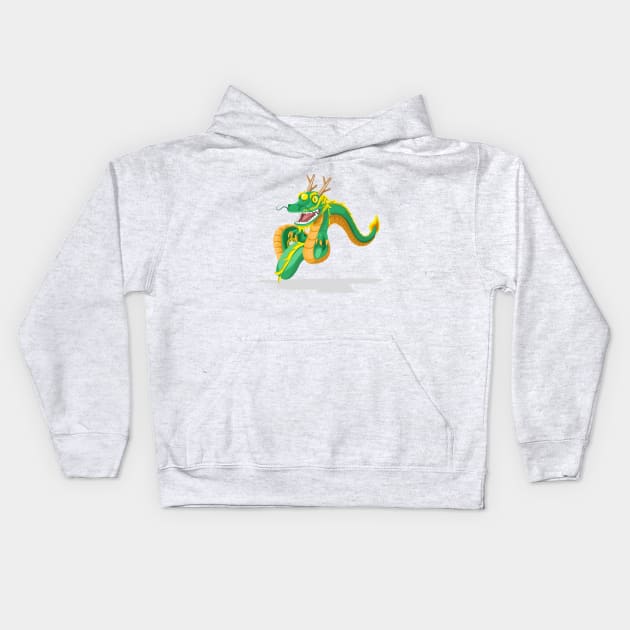 Dragon on Air to Move Kids Hoodie by spacemedia